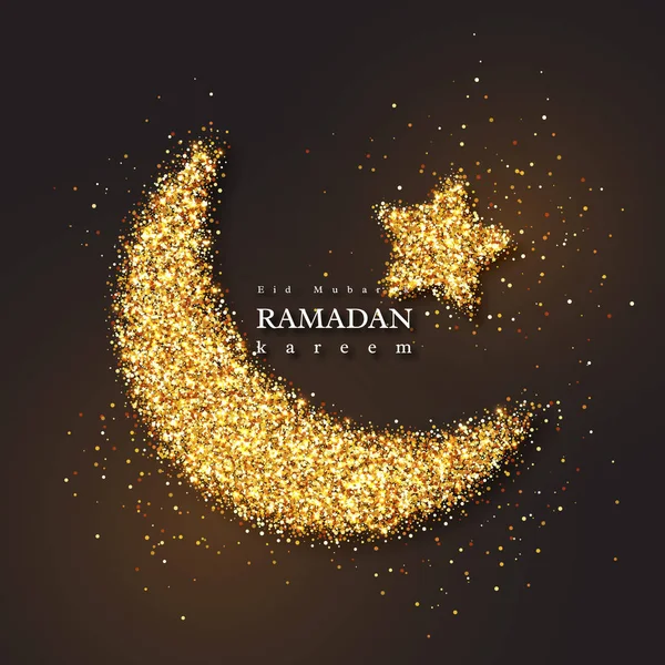 Ramadán Kareem glitter holiday designu. — Stockový vektor