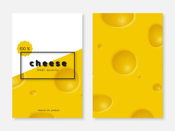 Peynir poster, menü tasarımı. — Stok Vektör