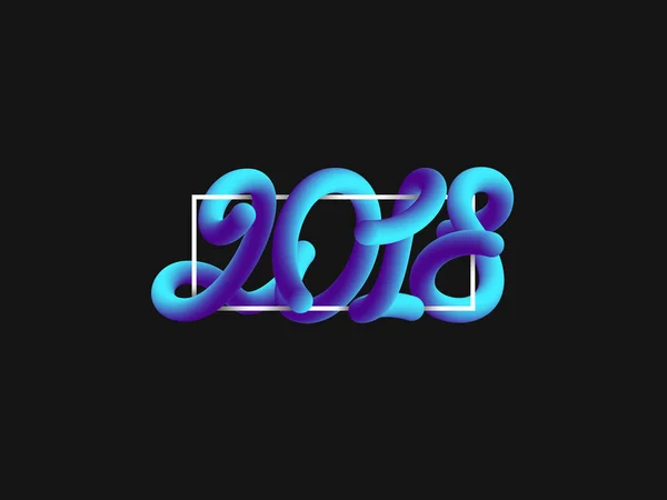 3d numérique 2018 avec cadre . — Image vectorielle