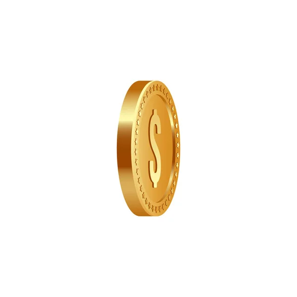 Moneda metálica de oro . — Vector de stock