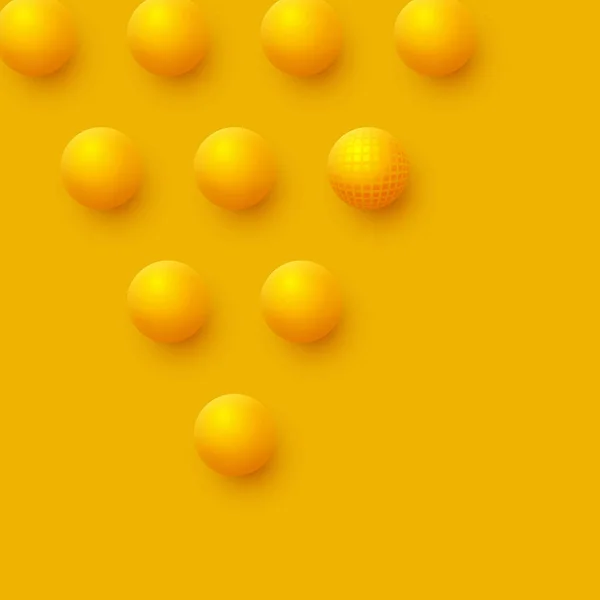 Sfery streszczenie tło. 3D żółte kulki. Ilustracja wektorowa. — Wektor stockowy