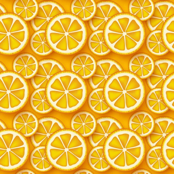 Naranja fruta patrón sin costura . — Archivo Imágenes Vectoriales