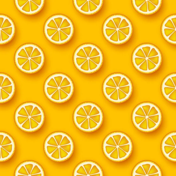 Naranja fruta patrón sin costura . — Vector de stock