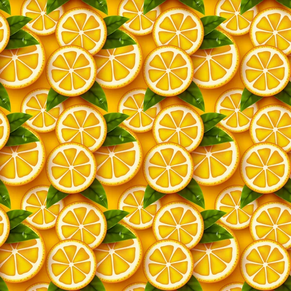 Nahtloses Muster aus Orangenfrüchten. — Stockvektor