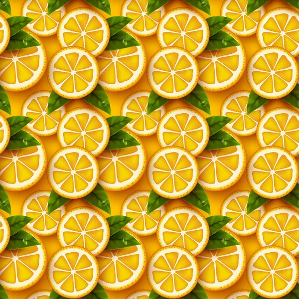 Naranja fruta patrón sin costura . — Vector de stock