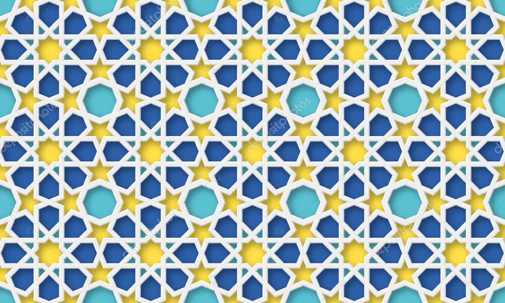 3d arabic background. Islamic geometric pattern.