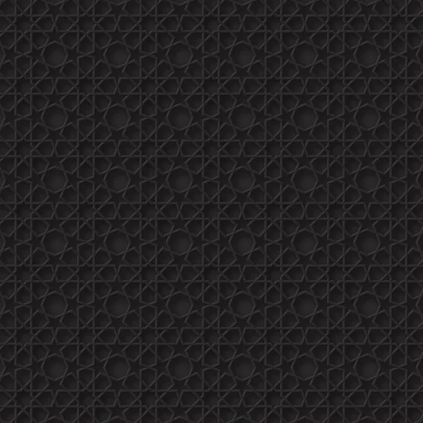 3d padrão arabesco na cor preta . —  Vetores de Stock