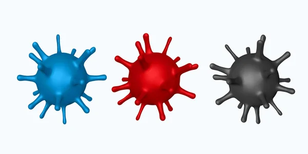 Vektör 3 boyutlu soyut virüs, bakteri. — Stok Vektör