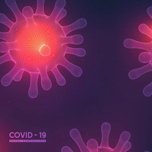 Coronavirus, virus peligroso de Covid-19 . — Vector de stock