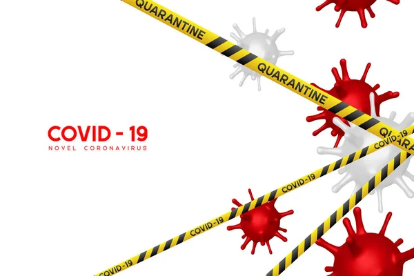 Banner de cuarentena del coronavirus de advertencia . — Vector de stock