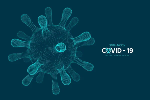Coronavirus, virus peligroso de Covid-19 . — Vector de stock