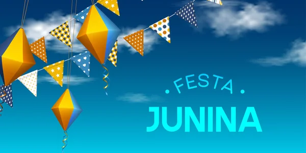 Vakantiebanner Festa Junina. — Stockvector