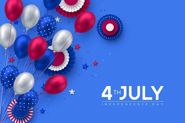 4 Ιουλίου, ΗΠΑ Ημέρα Ανεξαρτησίας banner. — Διανυσματικό Αρχείο