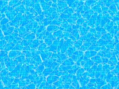 Gerçekçi mavi yüzme havuzu.