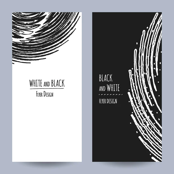 Folleto abstracto blanco y negro — Vector de stock