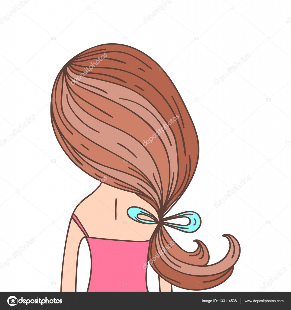Girl with a horsetail hairstyle Stock Vector Image by  © #133114538