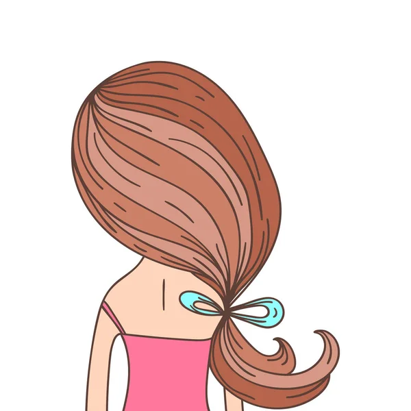 女孩的马尾发型 — 图库矢量图片