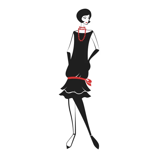 Mulher de vestido dos anos 20 — Vetor de Stock