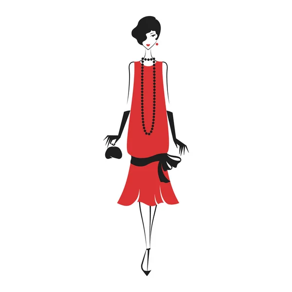 Жінка в сукні 20-х — стоковий вектор