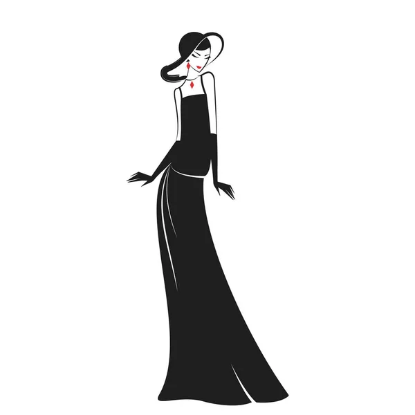 Woman in a dress of the 20's — Stock Vector