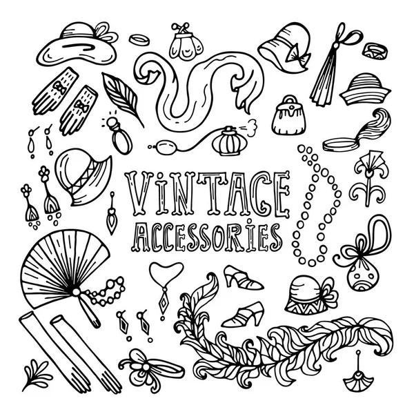 Accesorios vintage 20s _ set — Archivo Imágenes Vectoriales
