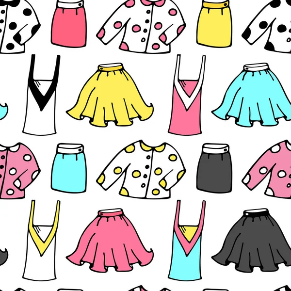Modèle de vêtements pour femmes vecteur sans couture — Image vectorielle