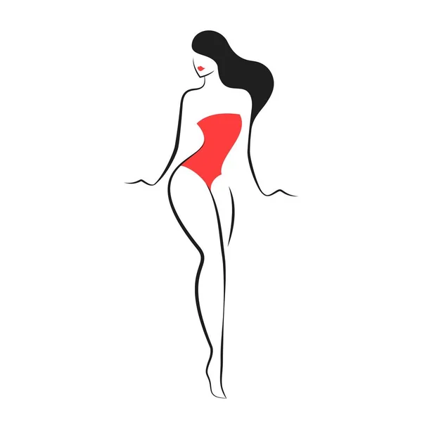 Donna in costume da bagno o lingerie — Vettoriale Stock