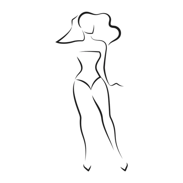 Kobieta w stroju kąpielową lub bieliźnie — Wektor stockowy