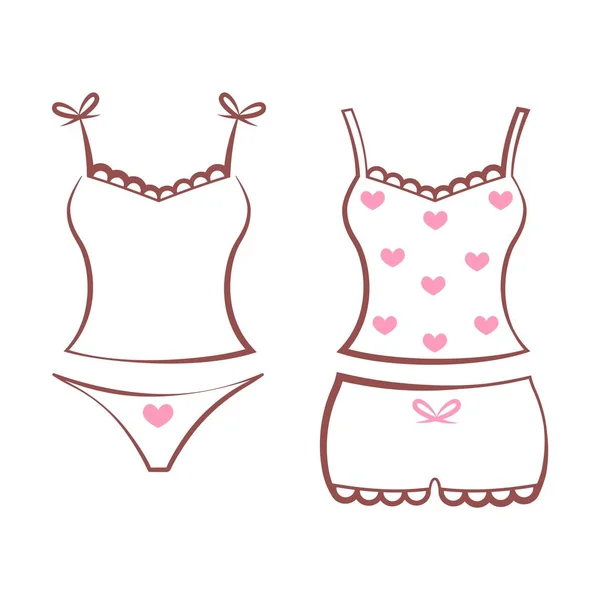 Conjunto de ropa interior femenina — Vector de stock