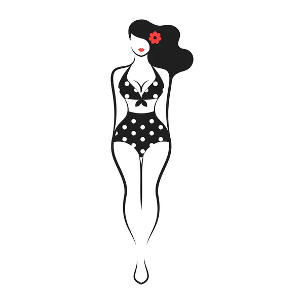 Femme en maillot de bain — Image vectorielle