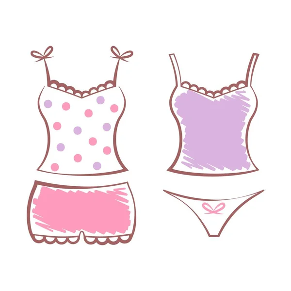 Conjunto de ropa interior femenina — Vector de stock