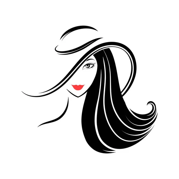 Mujer Sombrero Vista Frontal Ilustración Vectorial Aislada — Archivo Imágenes Vectoriales