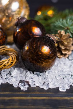 Noel ağacı ve Noel dekorasyonu için el yapımı cam ağır topları