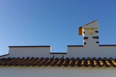 Dekoratif çatı baca ve evin çatı Tenerife, İspanya, yakın çekim