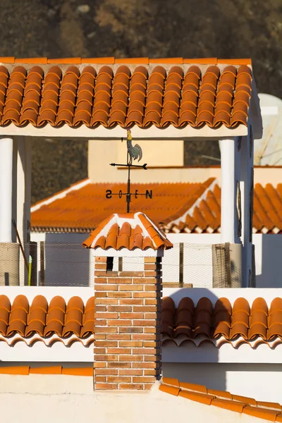 Decorative Roof Chimney House Roof Tenerife Spain Close — Stock Photo, Image