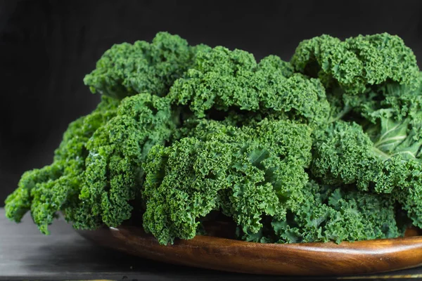 Hijau Musim Dingin Segar Makanan Super Organik Kale Hijau Kubis — Stok Foto
