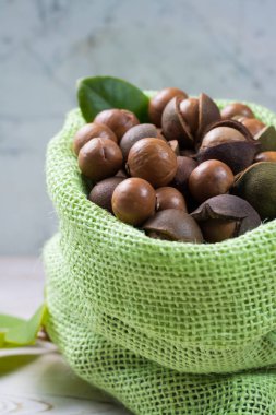 Macadamia fıstığı hasat yakın çekim