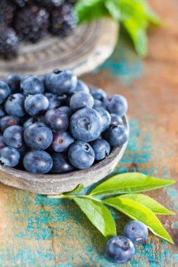 Taze yaz yaban yaban mersini ve brambleberry, blackberry St