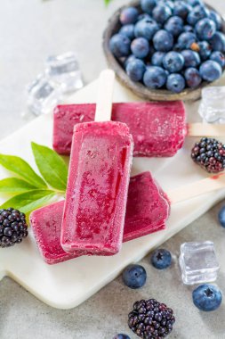 Taze yaz yaban yaban mersini ve brambleberry, ev yapımı sorbe