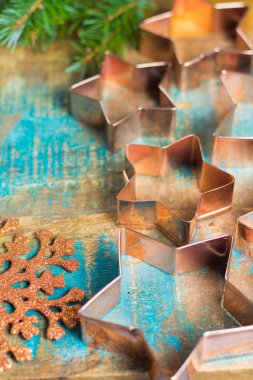 Altın metal formlar Noel için yıldız kurabiye kesme bisküvi,
