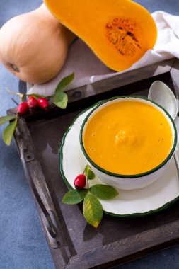 Taze olgun şişe kabağı kabak yapılan ev yapımı krem çorba