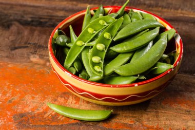 Taze yeşil bezelye fasulye yakın çekim