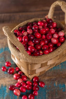 Olgun kırmızı yaban mersini sepeti 