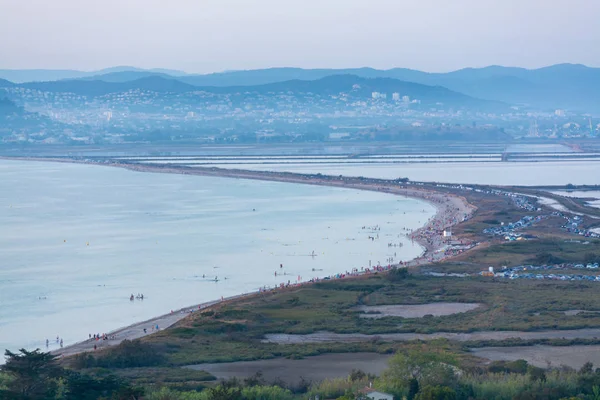 Prachtig Strand Frans Riviera Met Blauwe Water Wit Zand Vakantiebestemming — Stockfoto