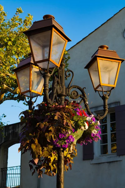 Franse Stijl Oude Vintage Ijzer Met Glas Straat Licht Klein — Stockfoto