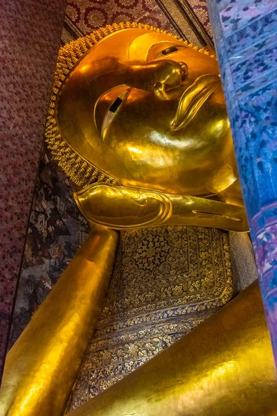 Bangkok Thaïlande Janvier 2020 Grande Statue Dorée Bouddha Couché — Photo