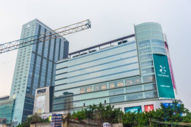 Guangzhou, Çin, 18 Kasım 2019: şehir merkezindeki modern bina