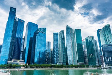 SINGAPORE, 3 Ekim 2019: Singapur Modern İş Bölgesi