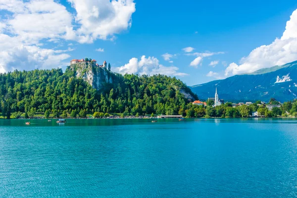 Vista Castelo Lago Bled Eslovênia — Fotografia de Stock