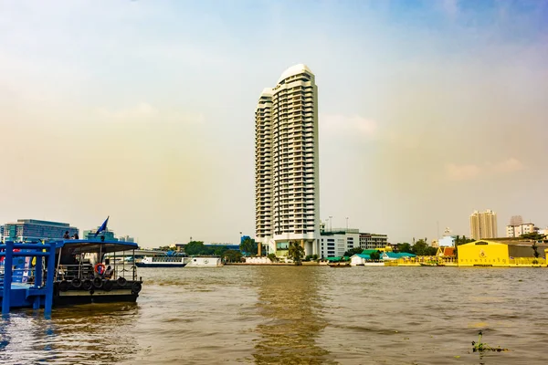 Widok Rzekę Bangkoku Tajlandia — Zdjęcie stockowe